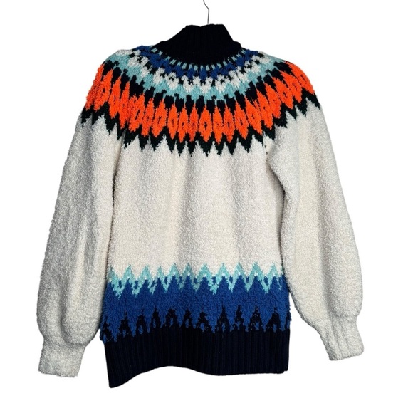 $168 Pilcro x Anthropologie Fair Isle Ivory Black Turtleneck Sweater XS - Picture 5 of 8